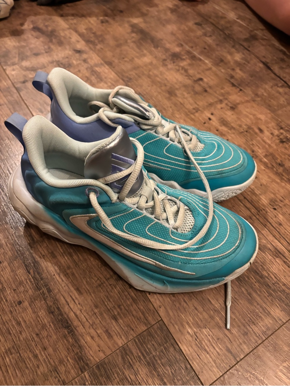 Nike Kids Teal Turquoise White Sneakers